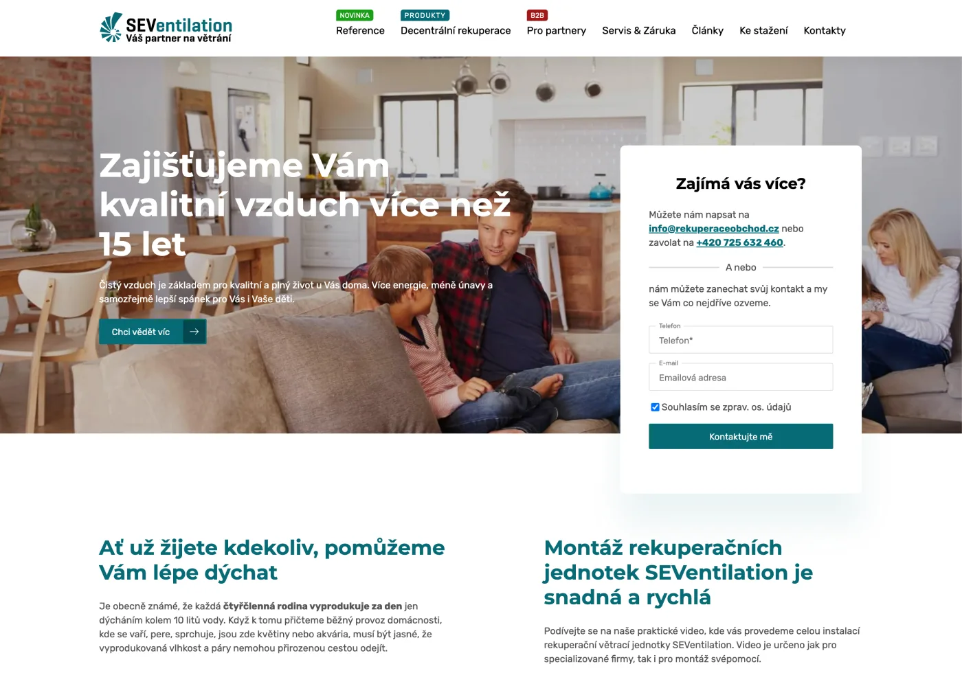 seventilation.cz - design + WordPress šablona